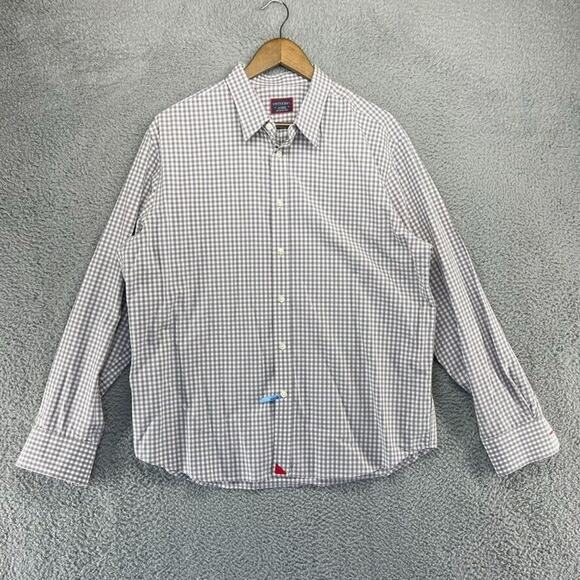 Untuckit Shirt Men's Extra Large Gray White Gingham Plaid Check Button Up Casual - Picture 2 of 10